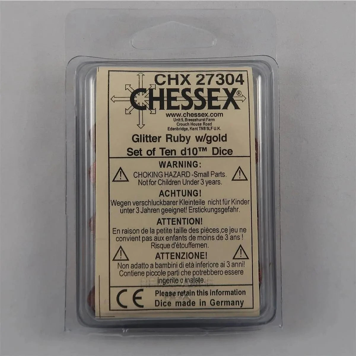 Chessex Chessex Glitter ruby/gold 10 x W10 Set