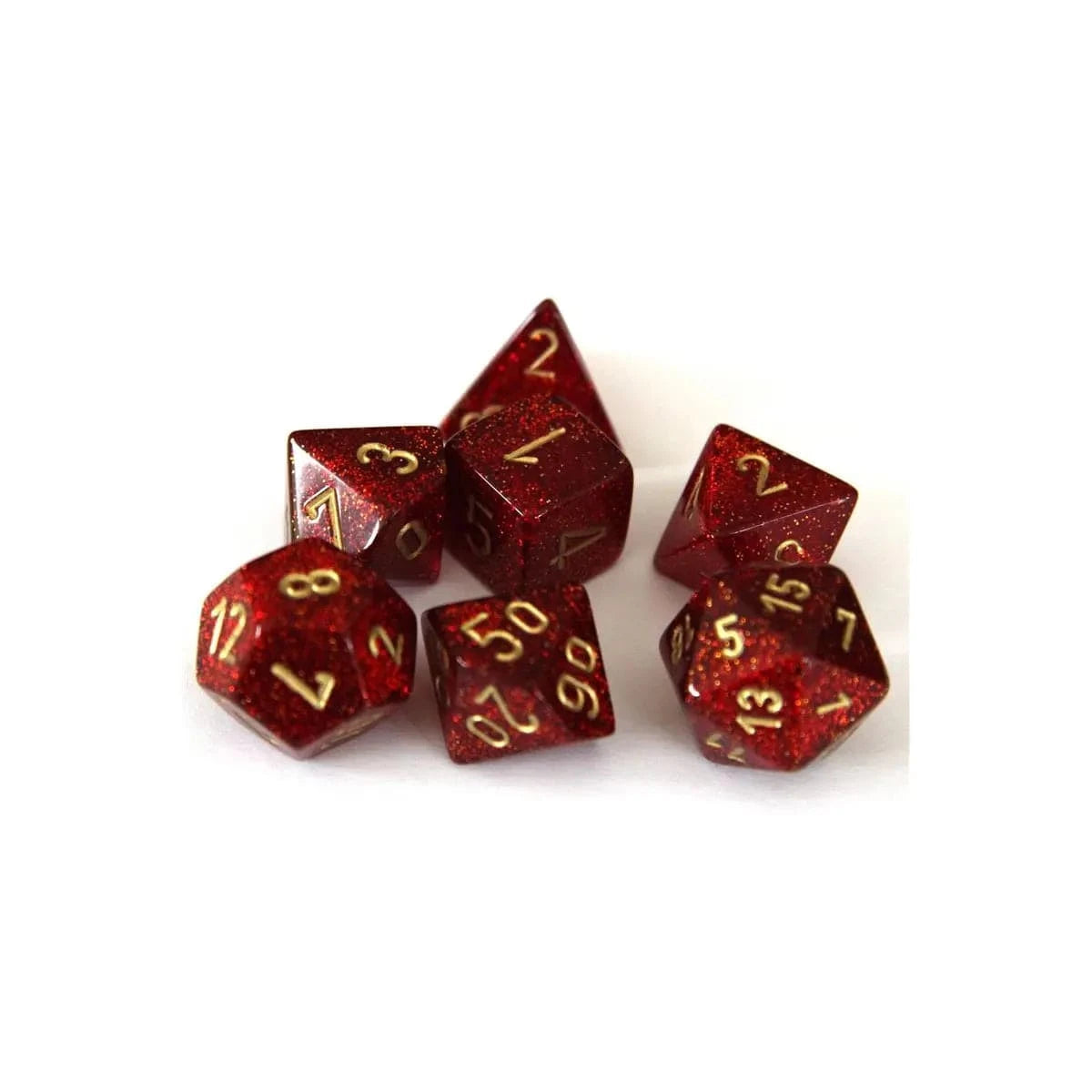 Chessex Chessex Glitter ruby/gold Set