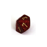 Chessex Chessex Glitter ruby/gold W10