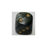 Chessex Lustrous Black/Gold W6 12mm