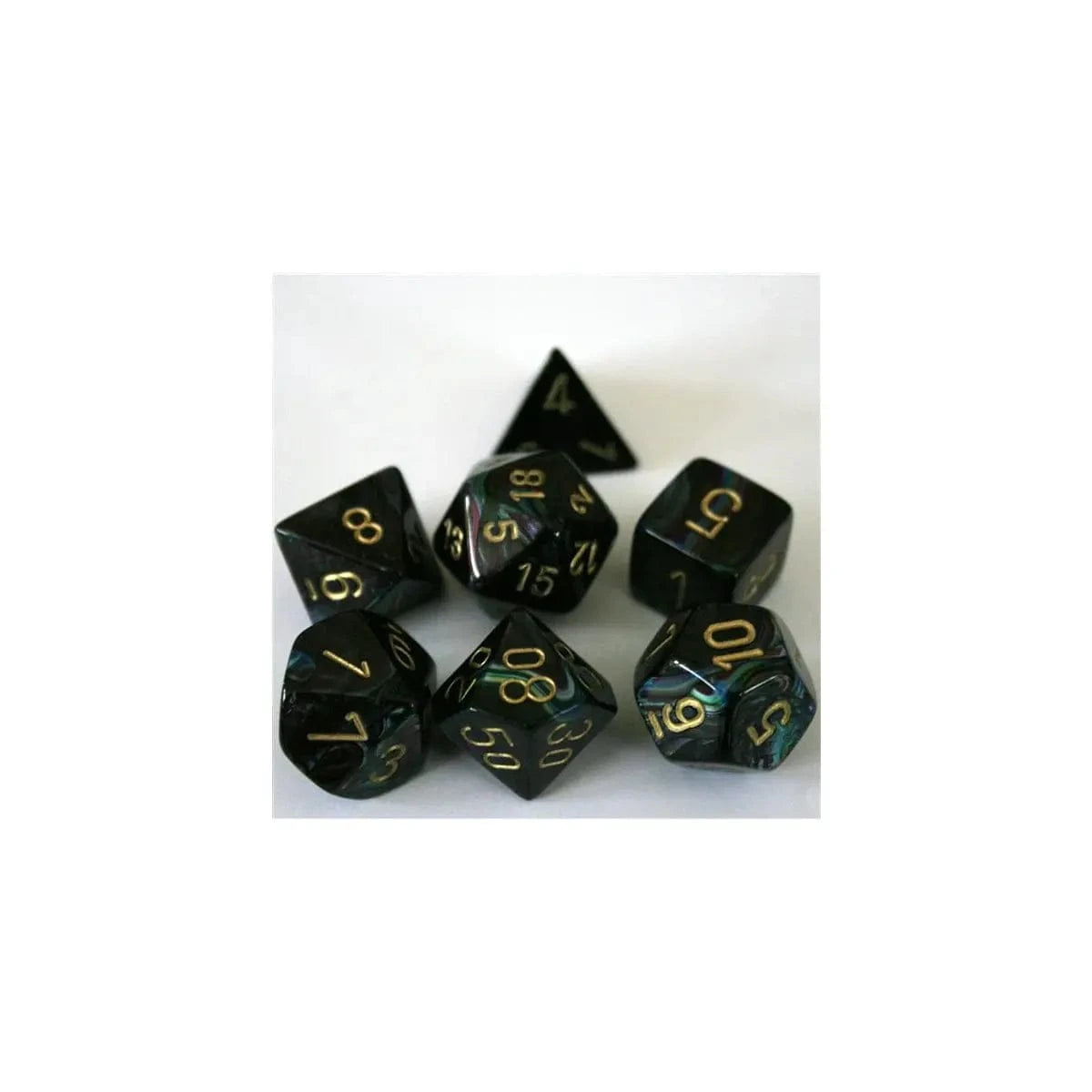 Chessex Chessex Lustrous Shadow/Gold Set