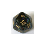 Chessex Lustrous Shadow/Gold W20