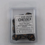 Chessex Chessex Opaque Black/gold 10 x W10 Set