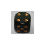 Chessex Opaque Black/Gold W6 12mm