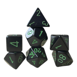 Chessex Chessex Opaque Black/Green 7er Set