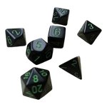 Chessex Chessex Opaque Black/Green 7er Set