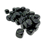 Chessex Chessex Opaque Black/Green W6 Set (12mm)