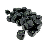 Chessex Chessex Opaque Black/Green W6 Set (12mm)