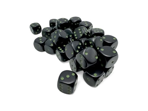 Chessex Chessex Opaque Black/Green W6 Set (12mm)