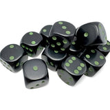 Chessex Chessex Opaque Black/Green W6 Set (16mm)