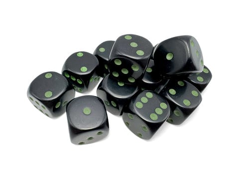 Chessex Chessex Opaque Black/Green W6 Set (16mm)