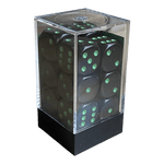 Chessex Chessex Opaque Black/Green W6 Set (16mm)