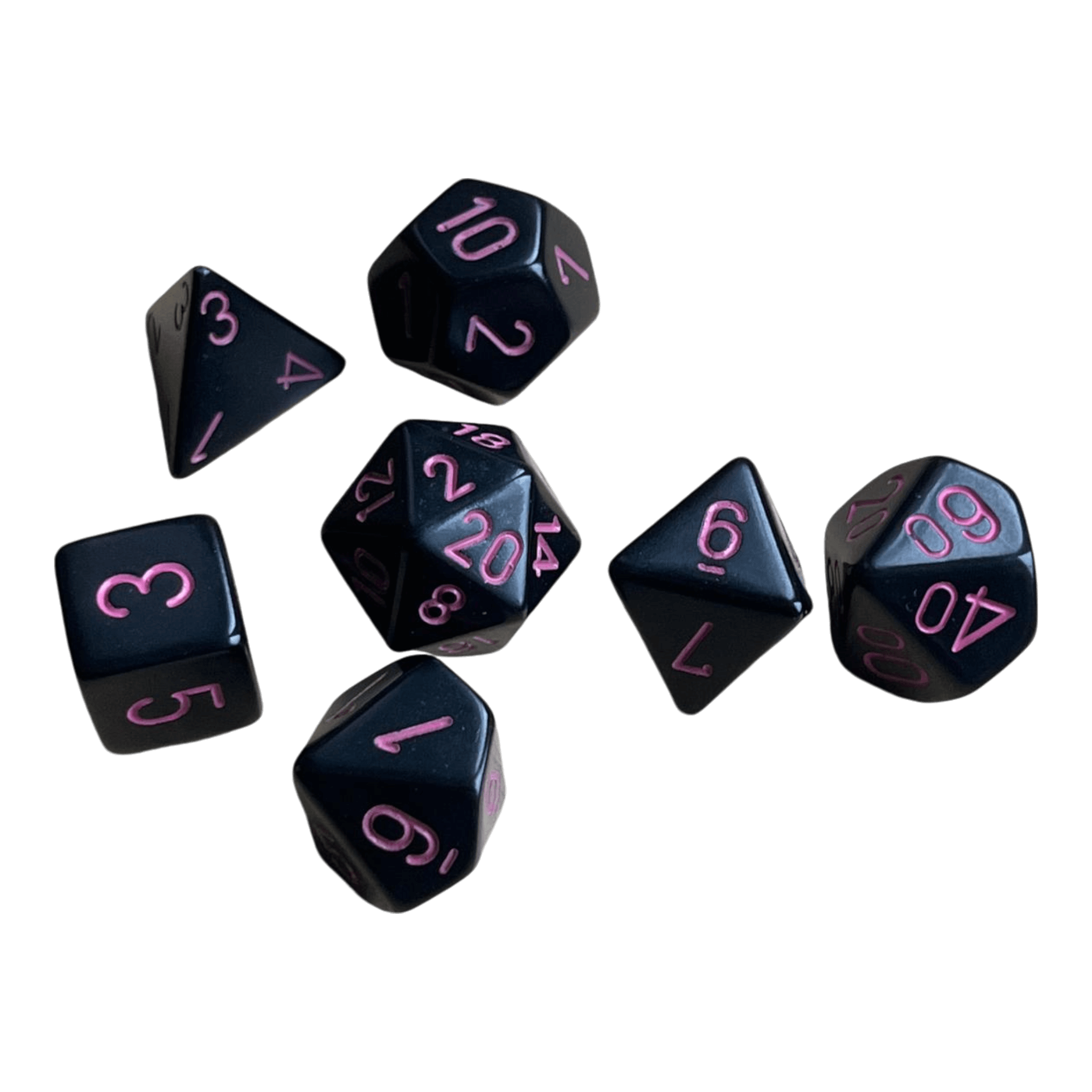 Chessex Chessex Opaque Black/Pink 7er Set
