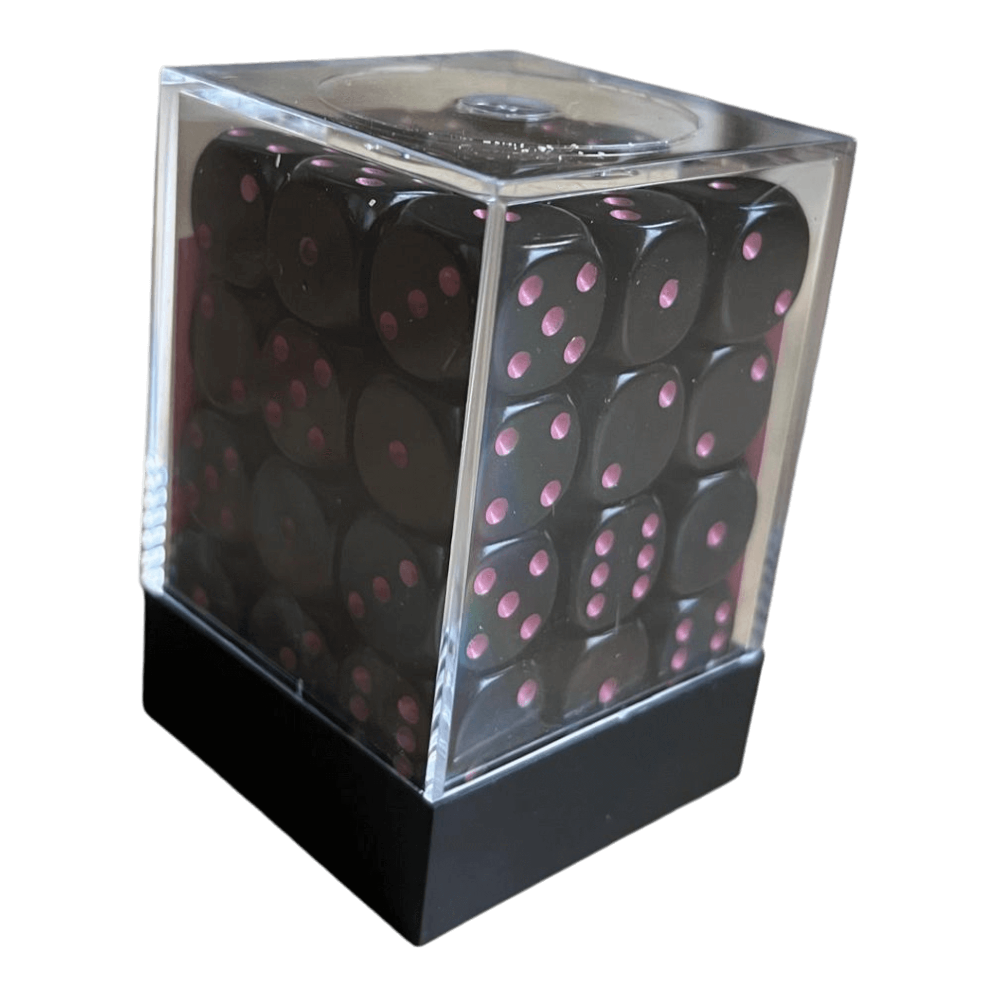 Chessex Chessex Opaque Black/Pink W6 Set (12mm)