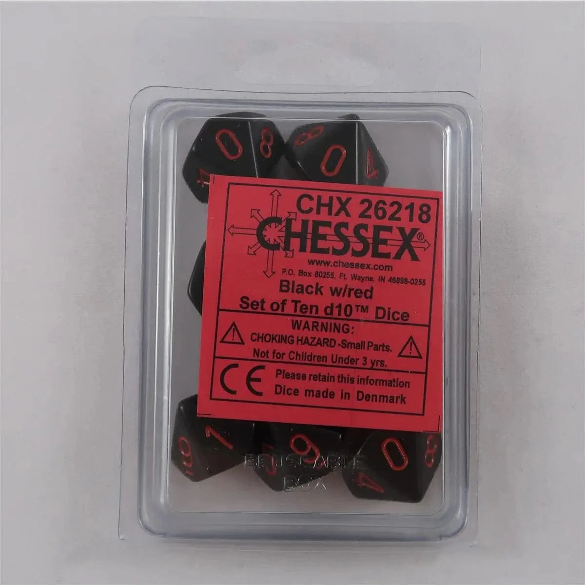 Chessex Chessex Opaque Black/red 10 x W10 Set