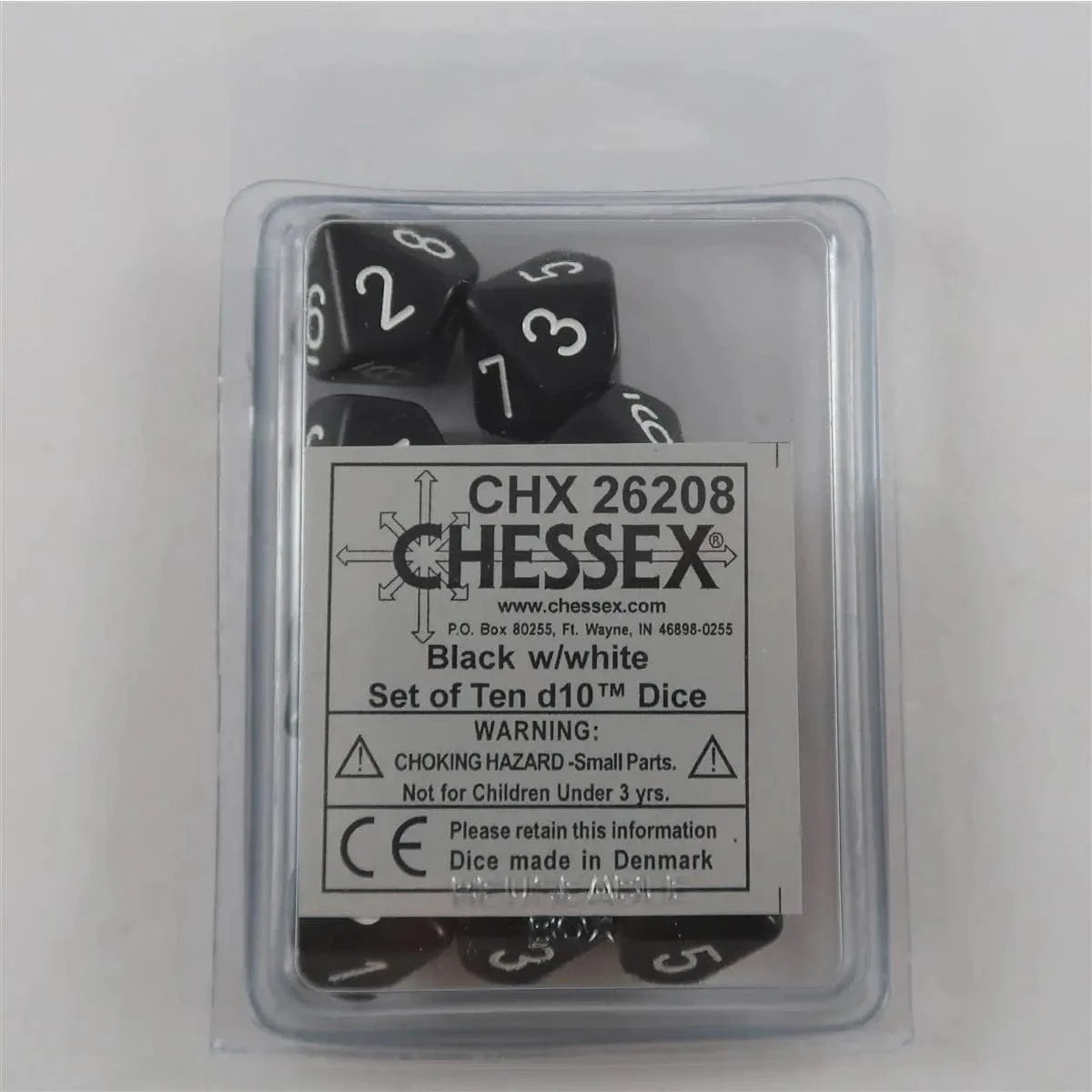 Chessex Chessex Opaque Black/white 10 x W10 Set