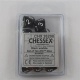 Chessex Chessex Opaque Black/white 10 x W10 Set