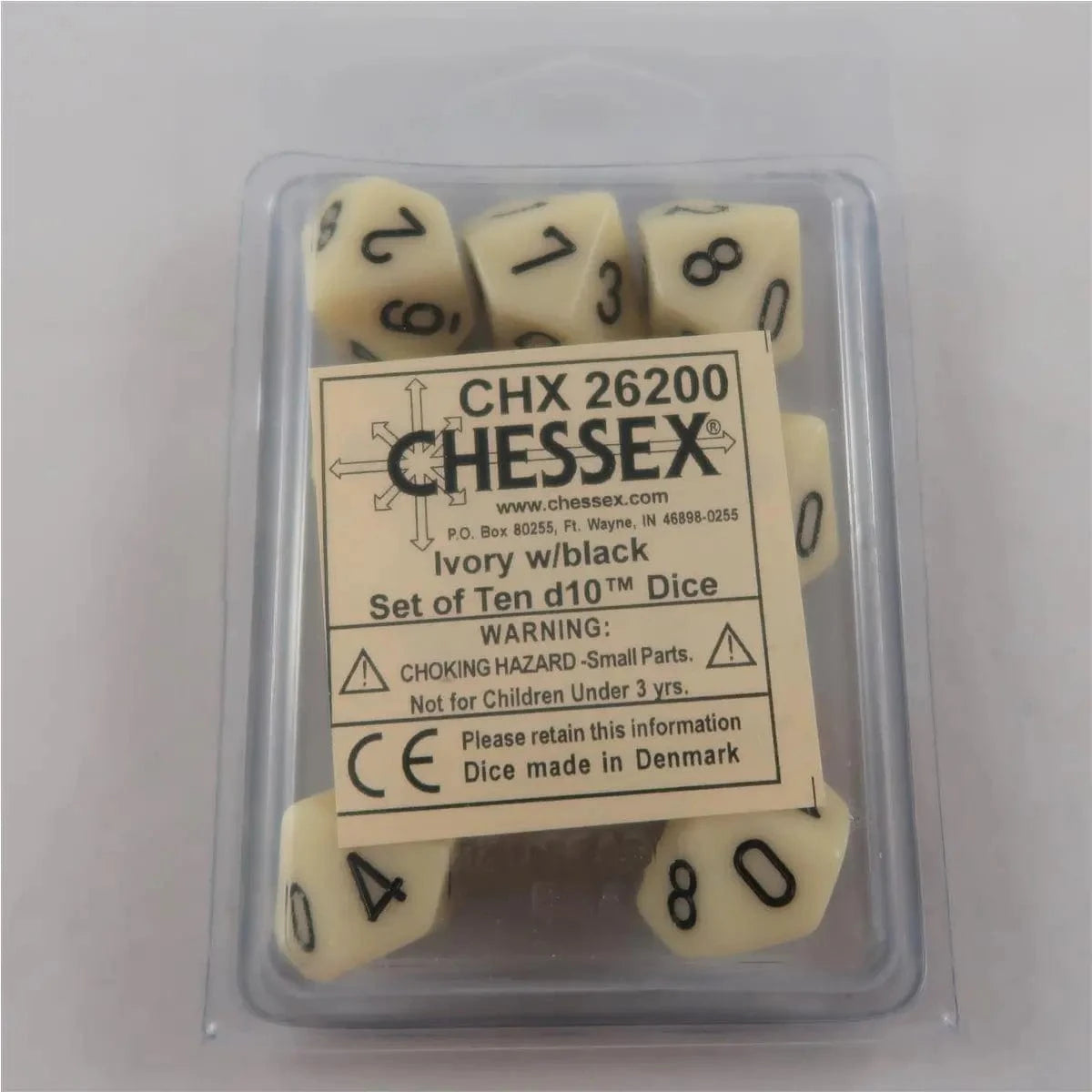 Chessex Chessex Opaque Ivory 10 x W10 Set