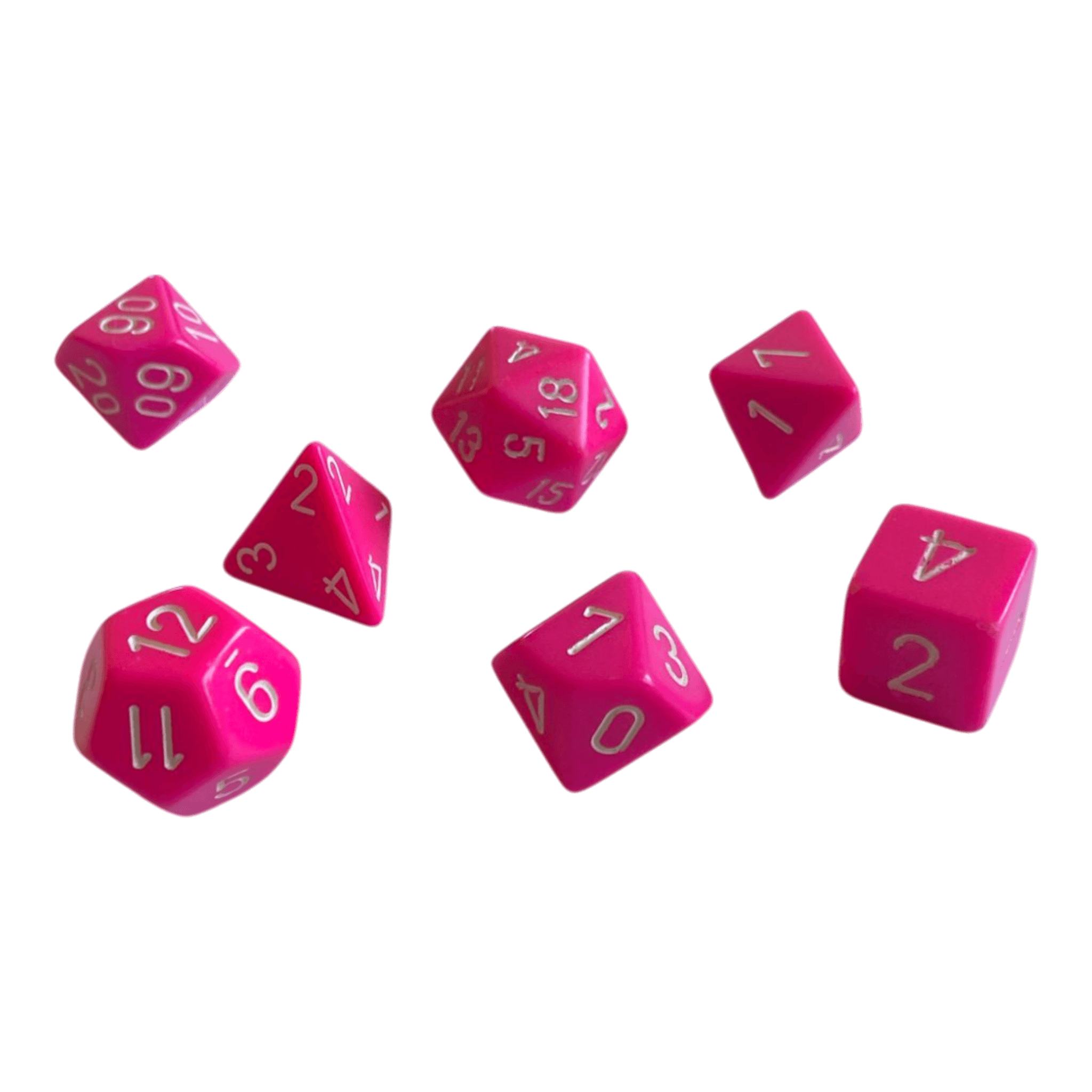 Chessex Chessex Opaque Pink/Weiß 7er Set