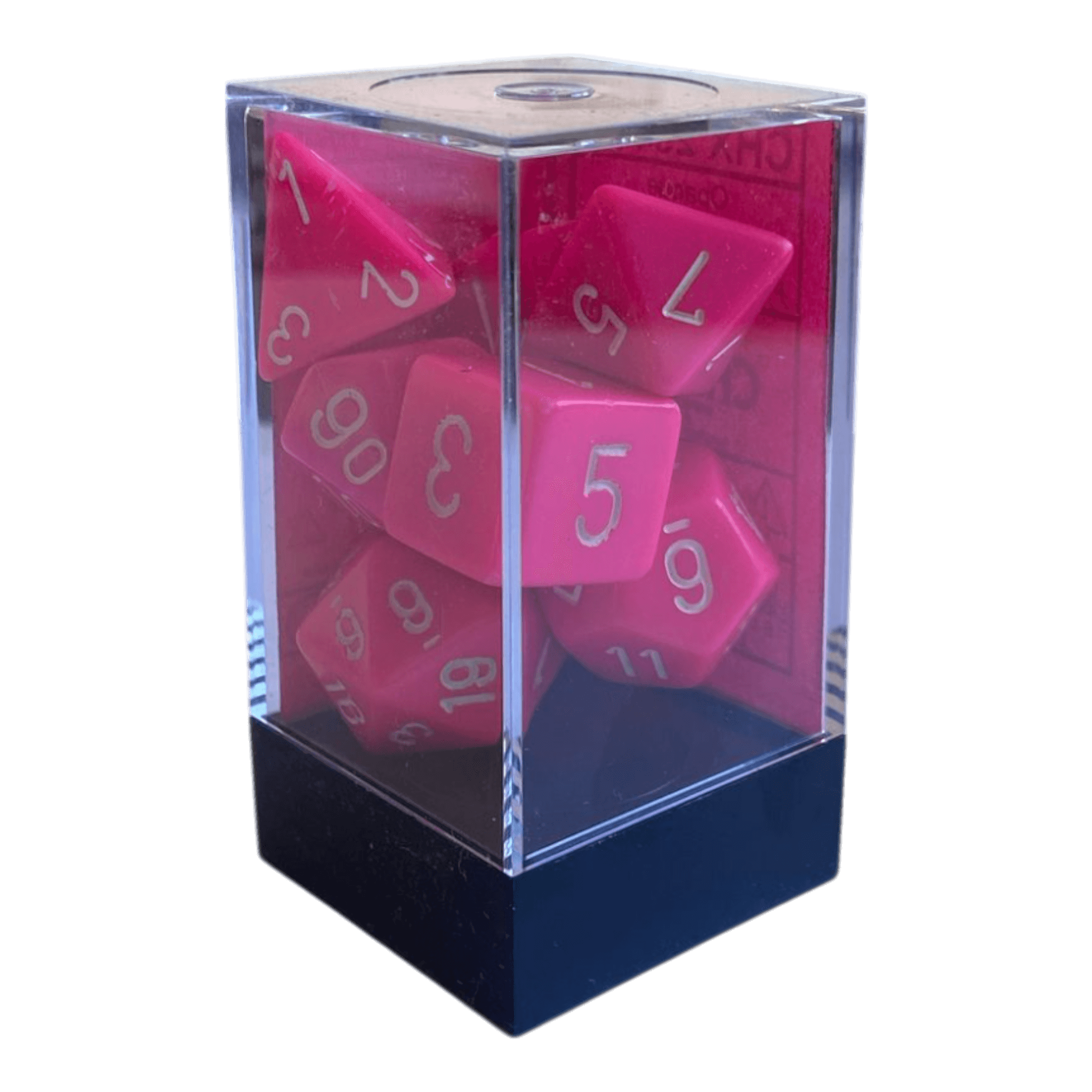 Chessex Chessex Opaque Pink/Weiß 7er Set