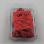 Chessex Chessex Opaque Red/black 10 x W10 Set