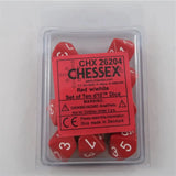 Chessex Chessex Opaque Red/white 10 x W10 Set