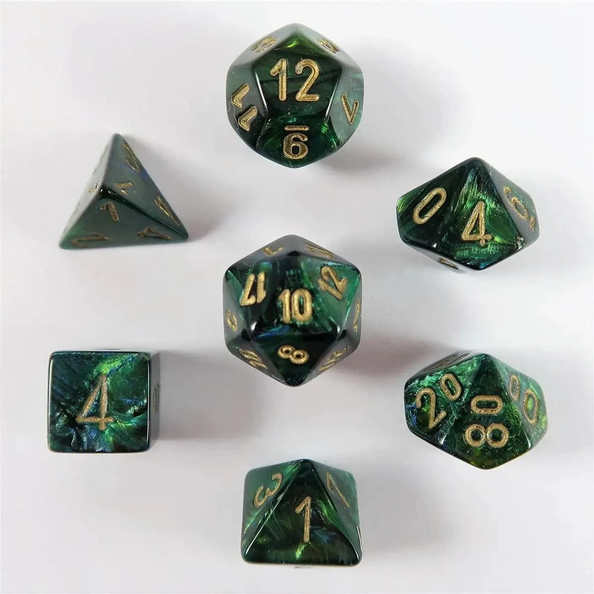 Chessex Chessex Scarab Jade/gold Mini-Würfelset