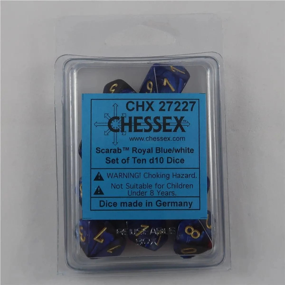 Chessex Chessex Scarab Royal Blue/Gold 10 x W10 Set