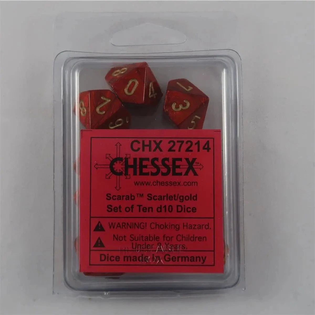 Chessex Chessex Scarab Scarlet/Gold 10 x W10 Set