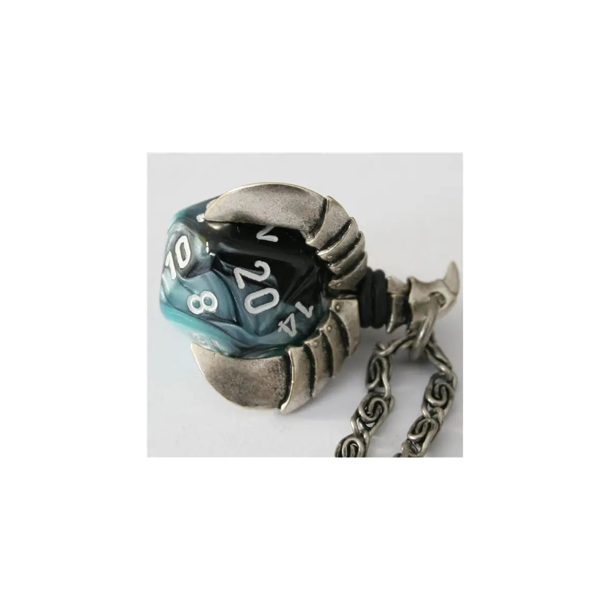 Chessex Silberner Anhänger W20 Mit Kette