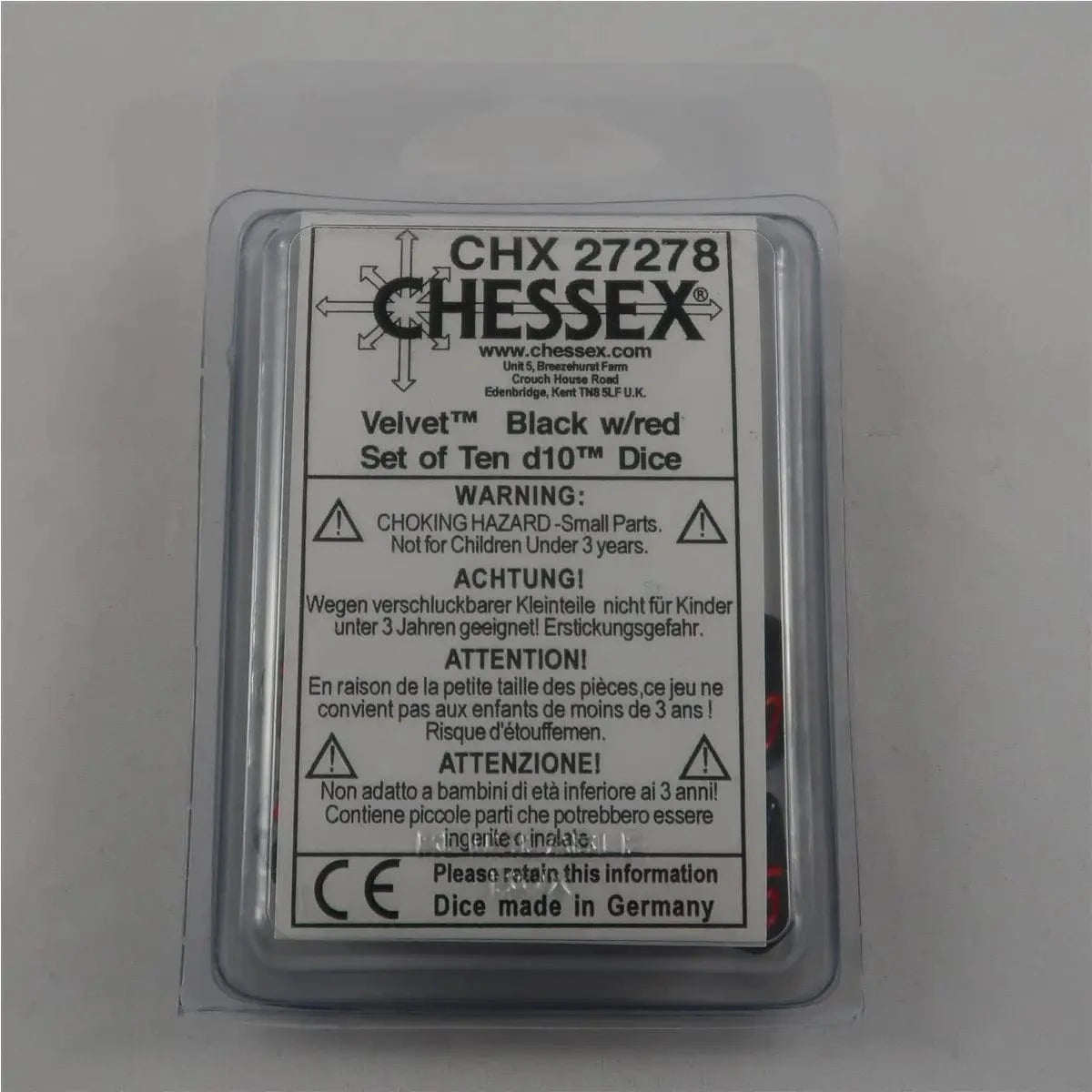 Chessex Chessex Velvet Black/Red 10 x W10 Set