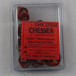 Chessex Chessex Vortex Burgundy/Gold 10 x W10 Set