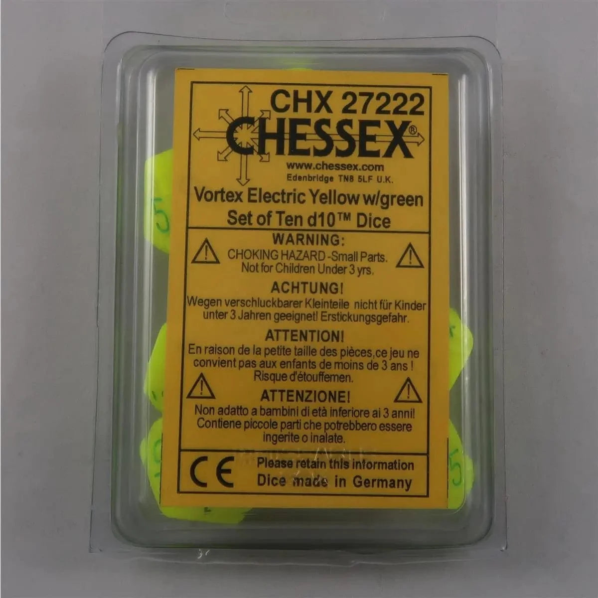 Chessex Chessex Vortex Electric Yellow/Green 10 x W10 Set
