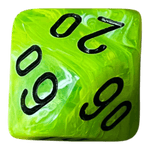Würfel Stube Chessex Vortex Mega‑Hedral Bright Green/black W10/0