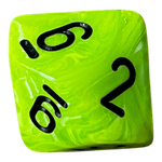 Würfel Stube Chessex Vortex Mega‑Hedral Bright Green/black W10