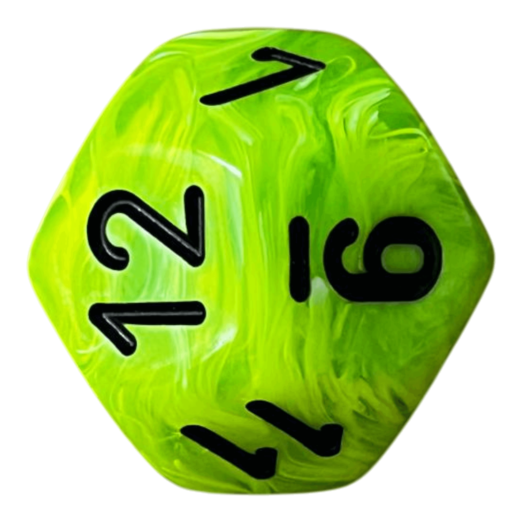 Würfel Stube Chessex Vortex Mega‑Hedral Bright Green/black W12