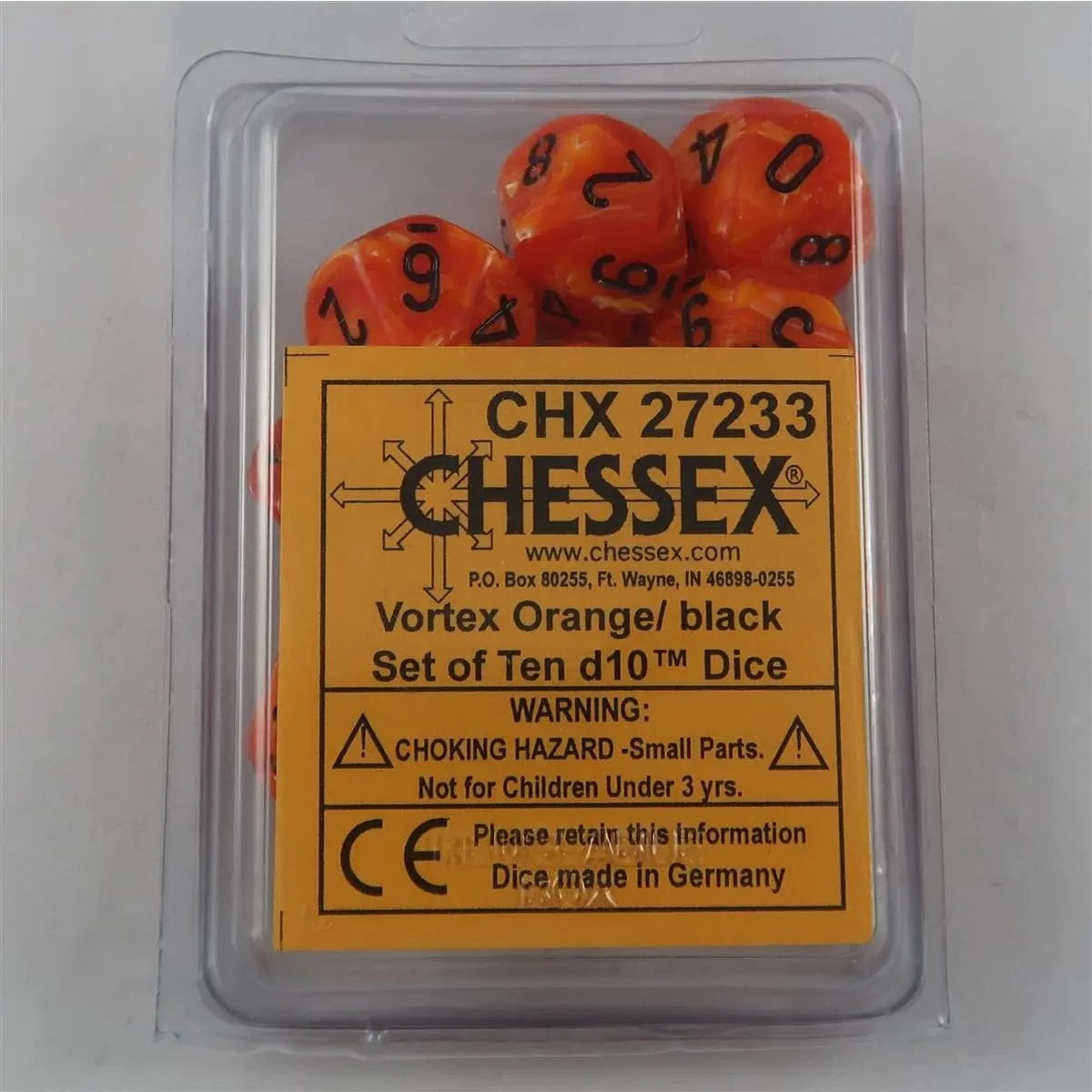 Chessex Chessex Vortex Orange/Black 10 x W10 Set