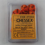 Chessex Chessex Vortex Orange/Black 10 x W10 Set