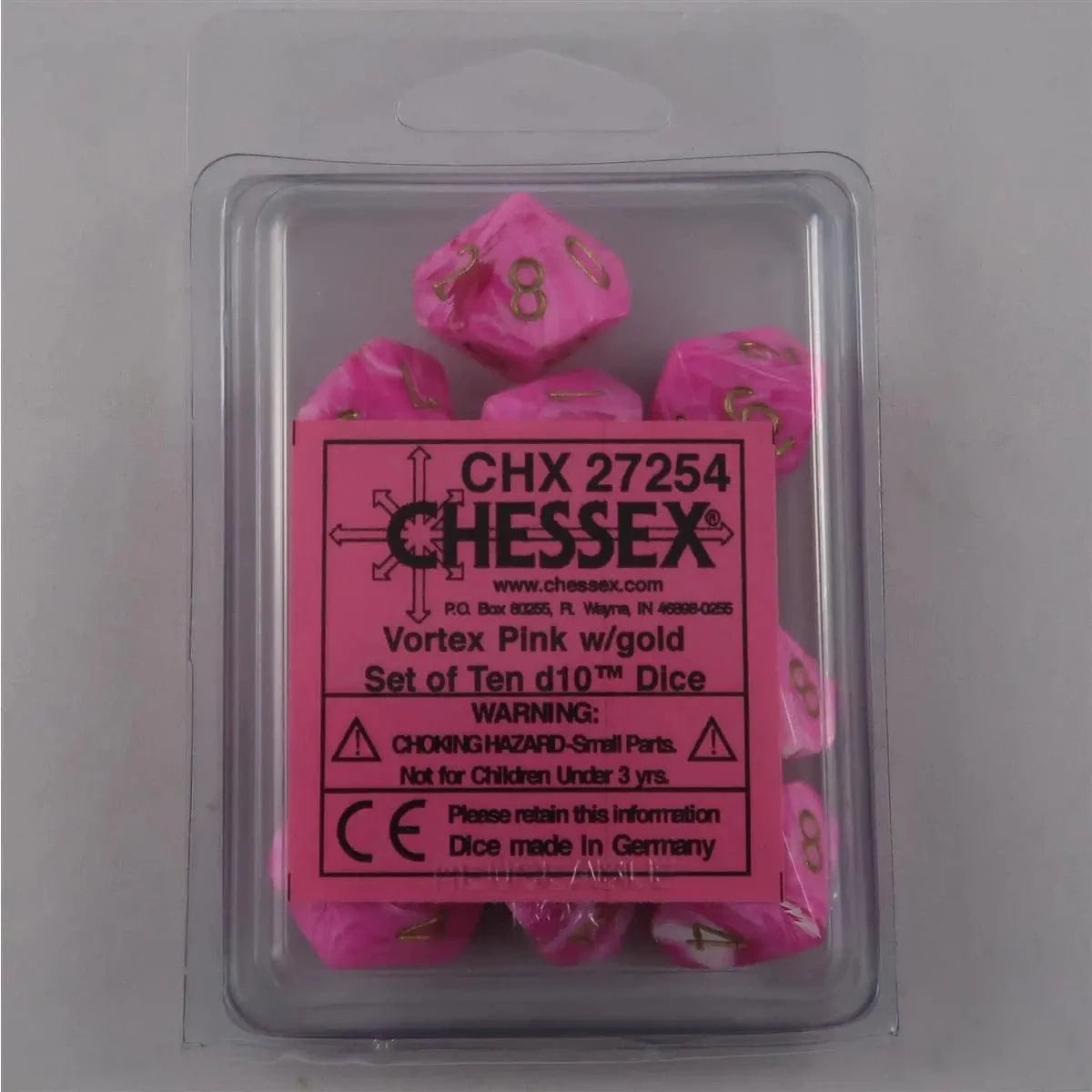 Chessex Chessex Vortex Pink/Gold 10 x W10 Set