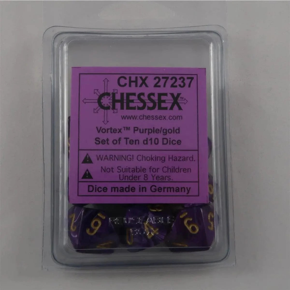 Chessex Chessex Vortex Purple/Gold 10 x W10 Set