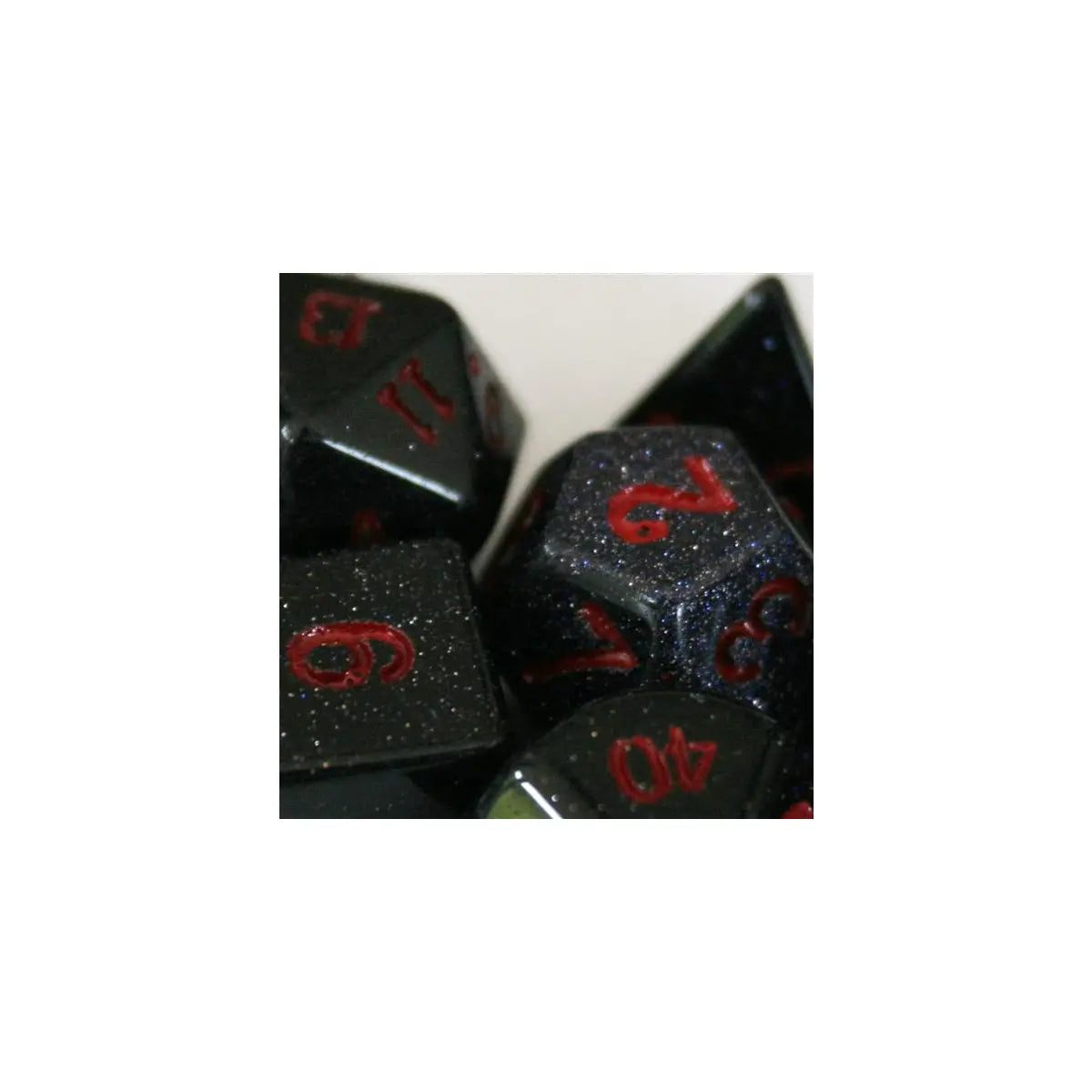 Crystal Caste Goldstone Blue Würfel Set 14mm