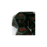 Crystal Caste Goldstone Green Würfel Set 14mm