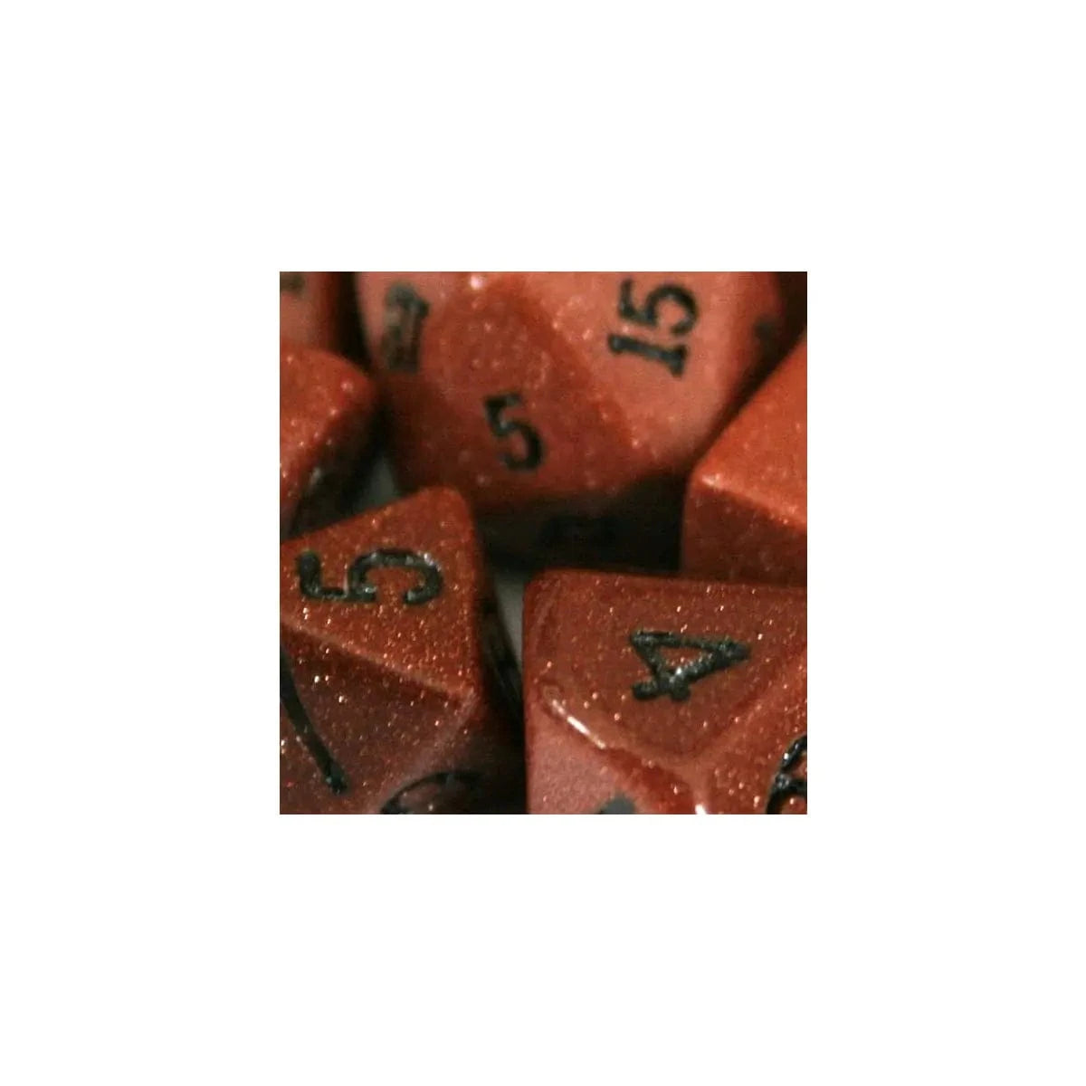 Crystal Caste Crystal Caste Goldstone Red Würfel Set 14mm