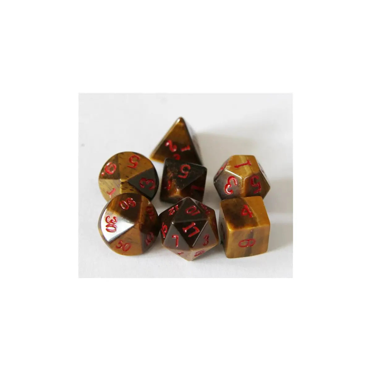 Crystal Caste Tigerauge Würfel Set 12mm