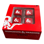 Würfel Stube D&D W6 aus Metal in rot/weiß (4er Pack)