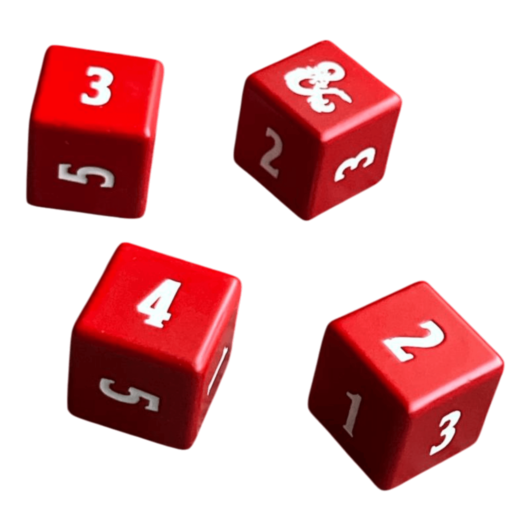 Würfel Stube D&D W6 aus Metal in rot/weiß (4er Pack)