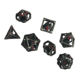 Drachenwürfel-Set (Nickel mit roten Nummern) - 18mm