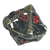 W10/0 Drachenwürfel (Nickel mit roten Nummern) - 18mm