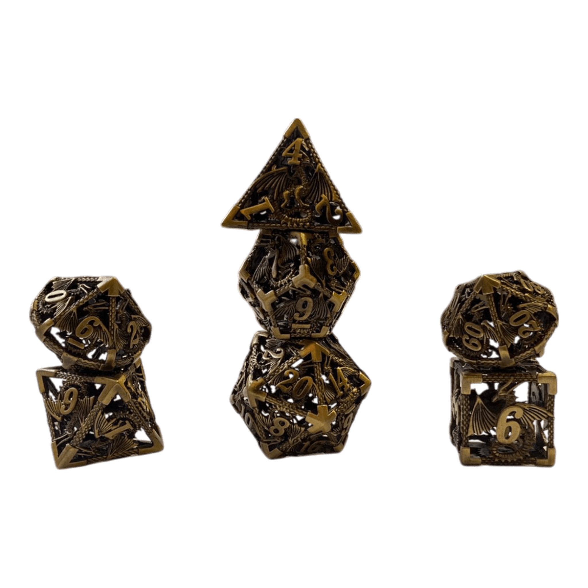 Würfel Stube Drachenwürfel Set - Antiken Messing  - 18mm