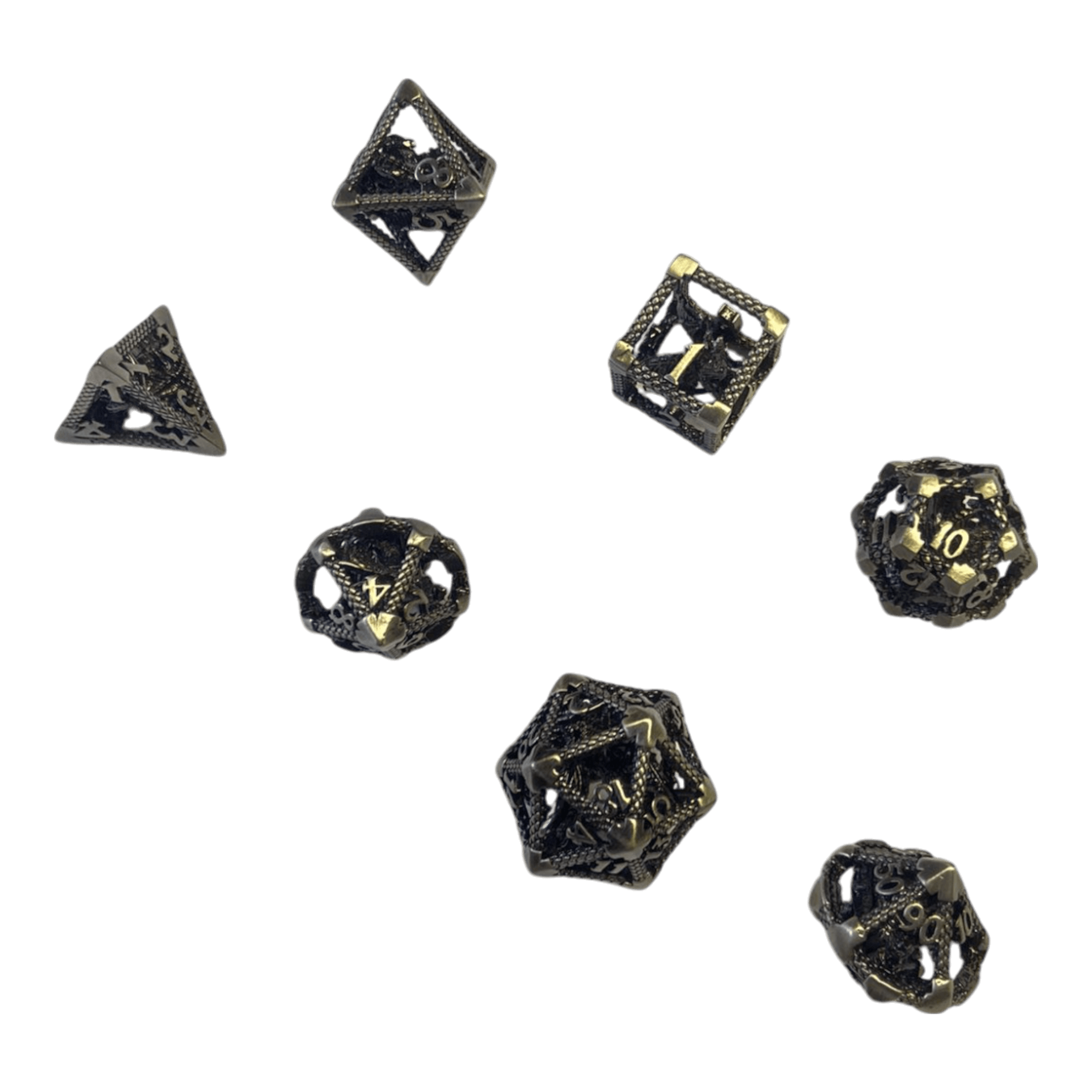 Würfel Stube Drachenwürfel Set aus Antiken Silber  - 18mm
